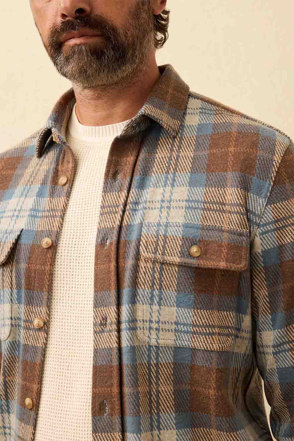 faherty legend sweater shirt bear river plaid detail