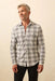 faherty legend sweater shirt charcoal cream plaid front