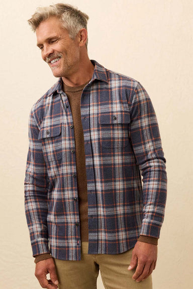 faherty legend sweater shirt foxhound lake plaid front