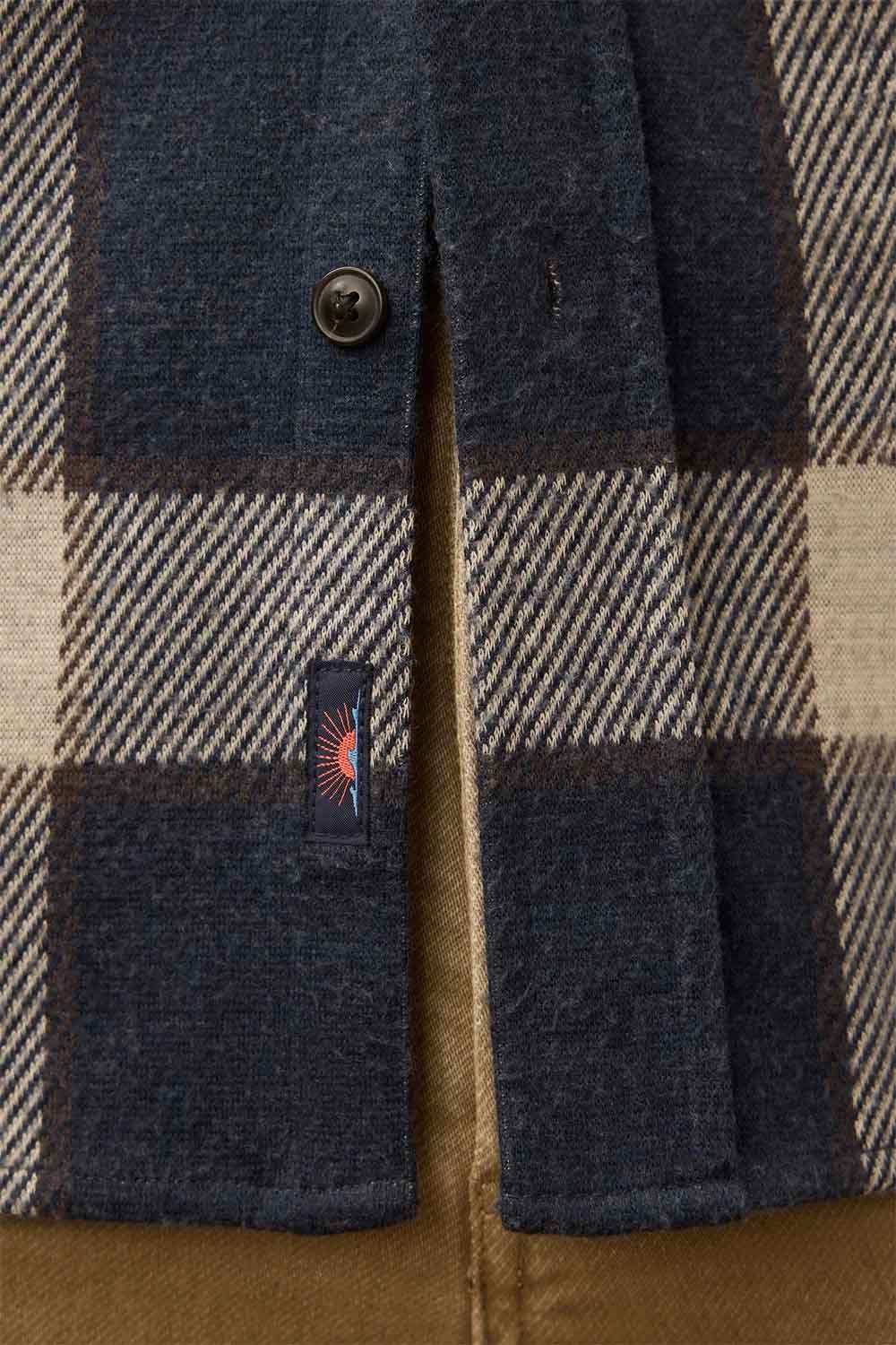 faherty legend sweater shirt navy cloud plaid hem