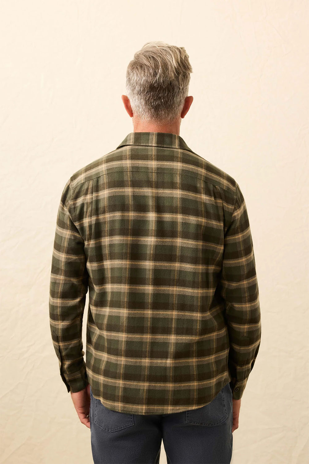 Faherty - Nazare Flannel - Garret Verde Plaid - Back