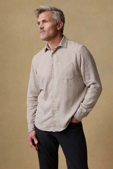 faherty palmetto ls shirt stone palm check front