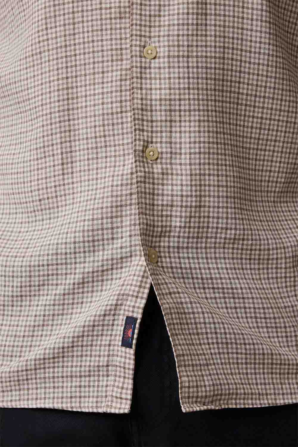 faherty palmetto ls shirt stone palm check hem
