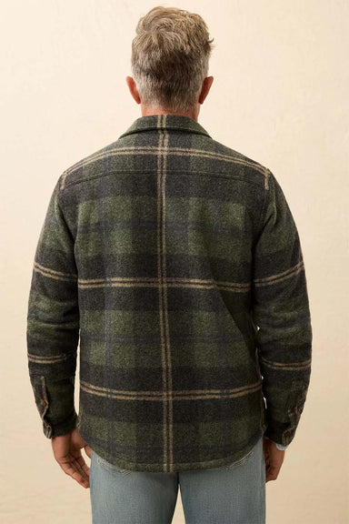 faherty range fleece lined cpo forest point plaid back