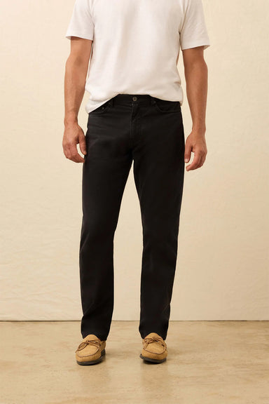 faherty reserve twill 5 pocket pant ridge black front