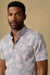 faherty ss breeze shirt navy red lotus detail
