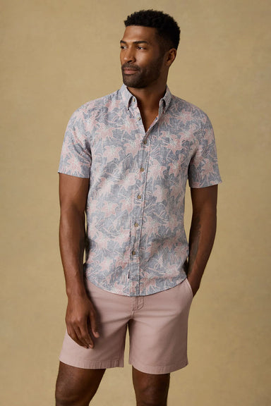 faherty ss breeze shirt navy red lotus front