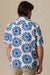 faherty ss linen camp shirt antilles blue suns back