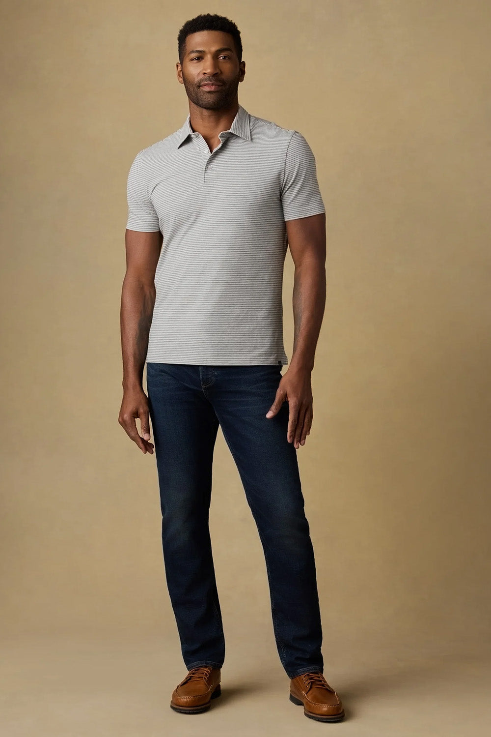 faherty ss movement polo dark cloud stripe