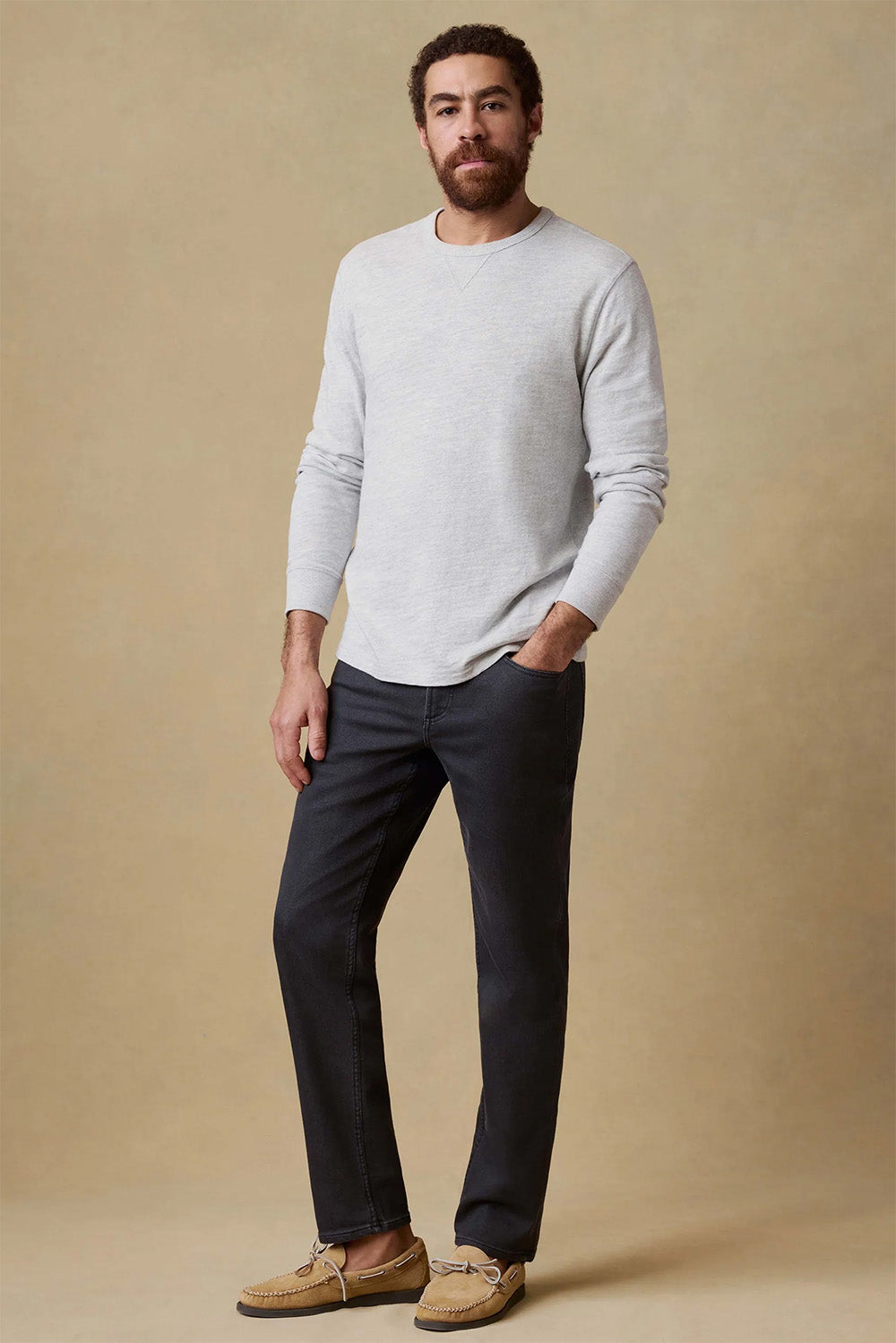 faherty stretch terry 5 pocket onyx black