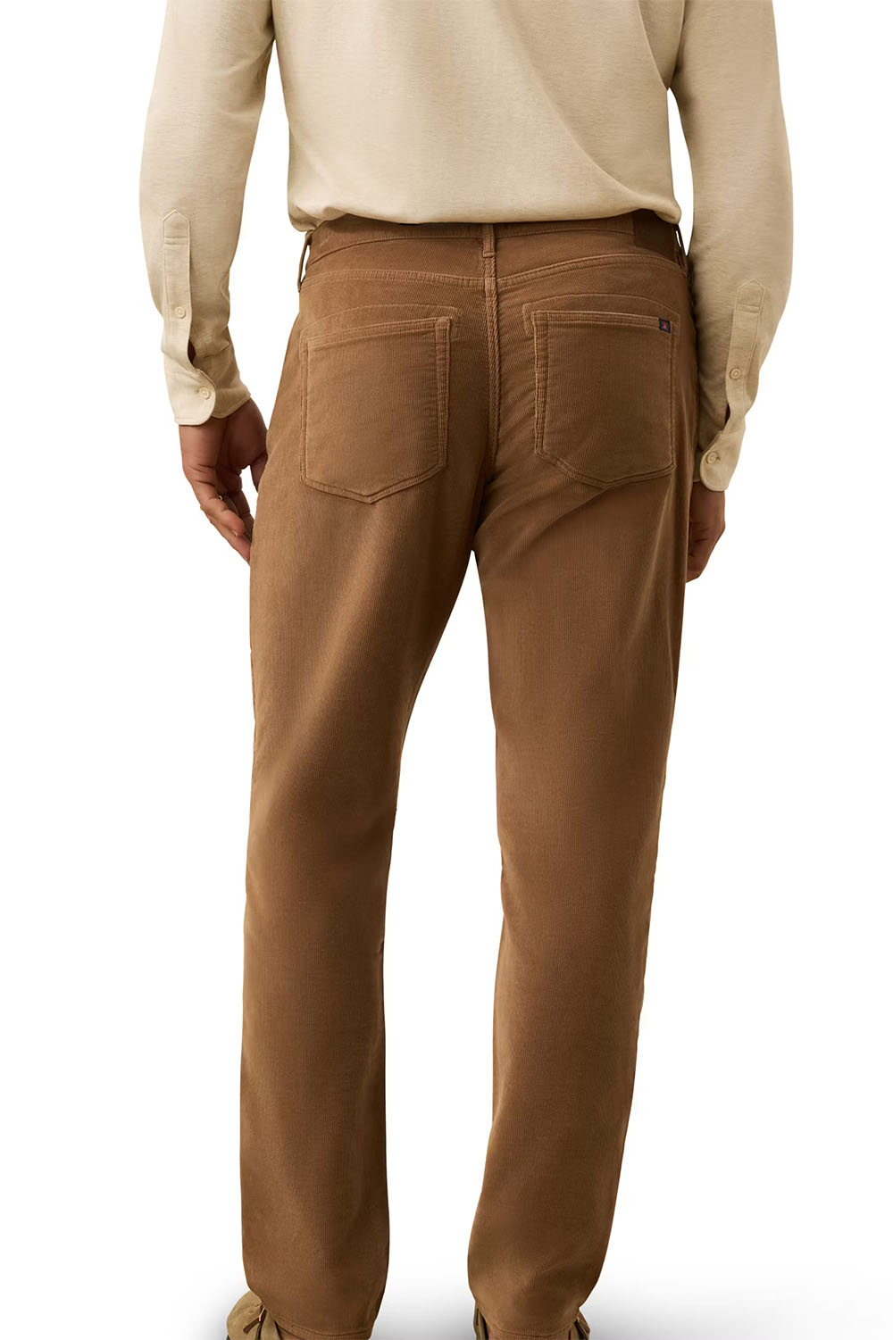 faherty stretch terry cord 5 pkt pant maple brown back