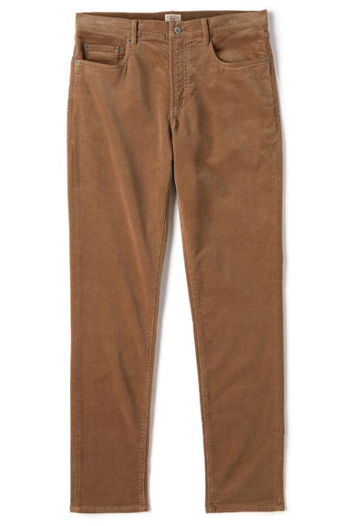 faherty stretch terry cord 5 pkt pant maple brown flatlay