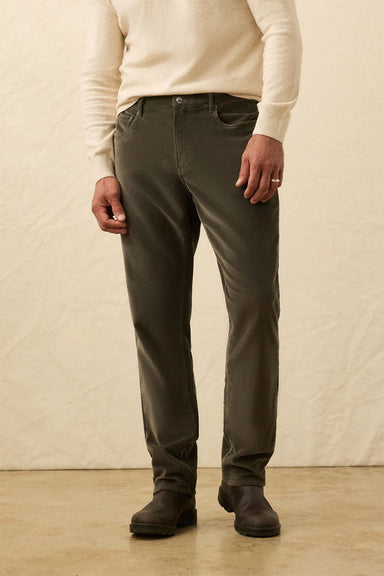 faherty stretch terry cord 5 pocket pant mountain forest front