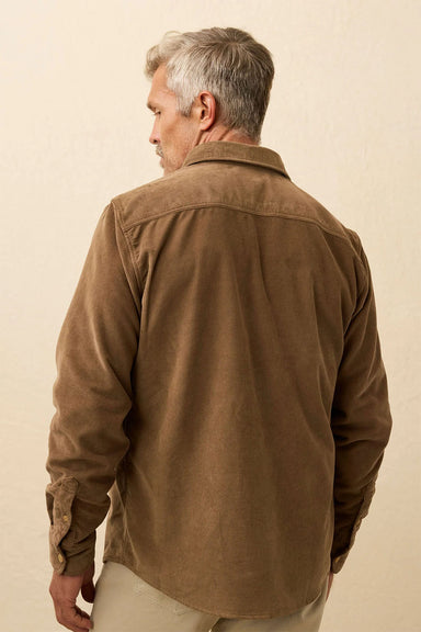 faherty stretch terry cord workshirt timber back