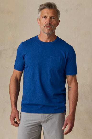 faherty sunwashed pocket tee antilles blue