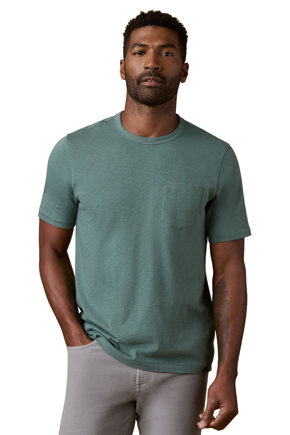 faherty sunwashed pocket tee island spruce