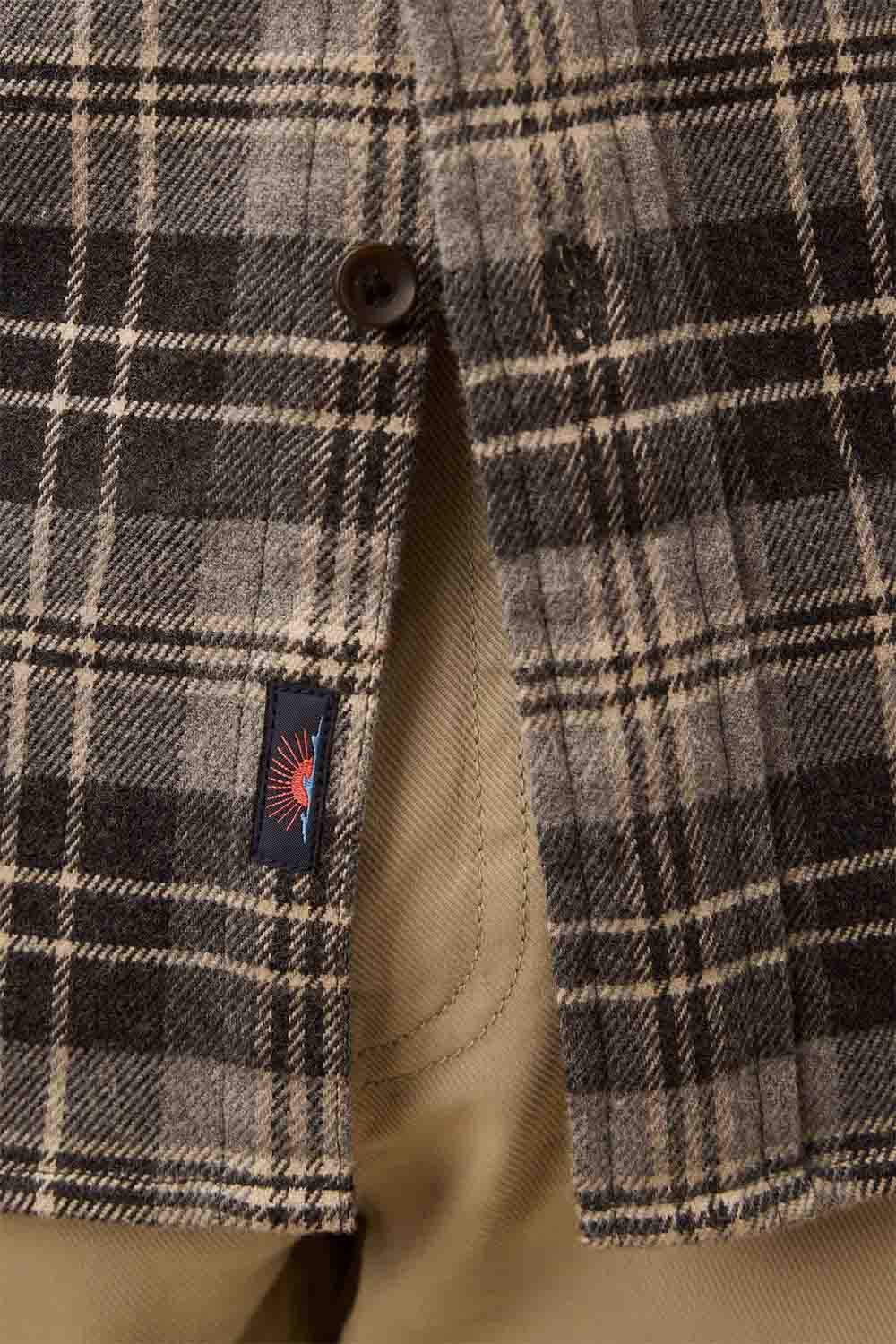 faherty super brushed flannel dark cloud plaid hem