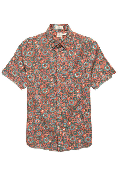 Faherty - SS Breeze Shirt - Rose Turquoise Blossom - Flatlay