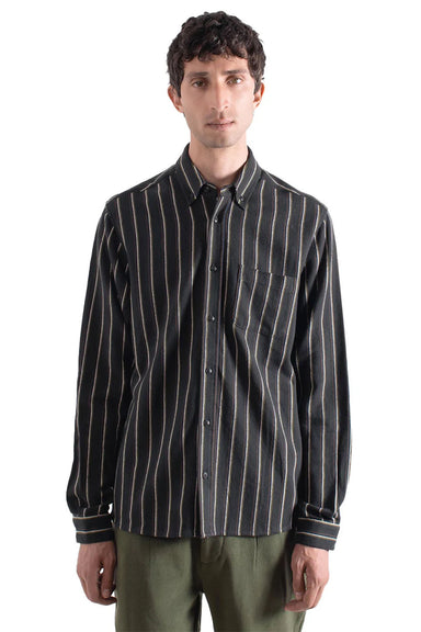 far afield mod button down kuki stripe front