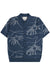 far afield zigger knitted shirt blue palms flatlay