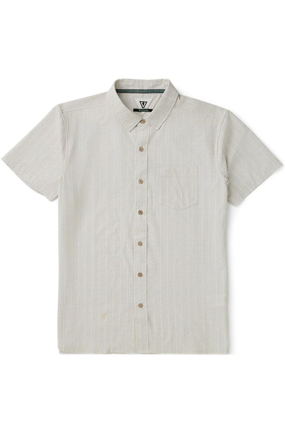 Vissla Anchor Point Eco Shirt in Sand — Front flatlay view