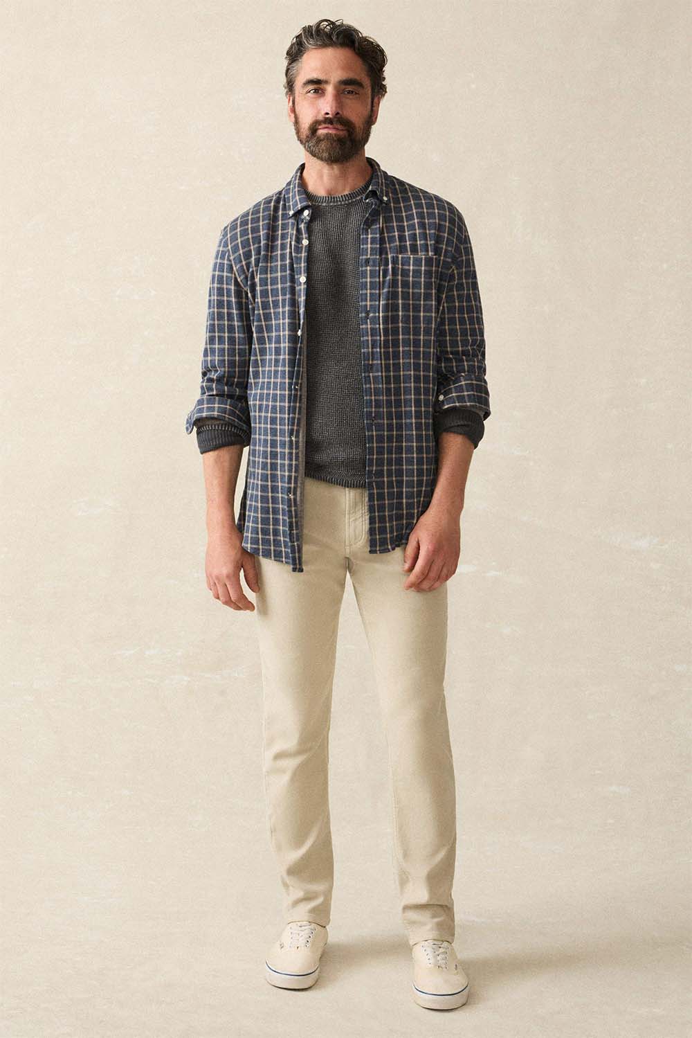 Faherty Coastline Knit Shirt Twilight Check