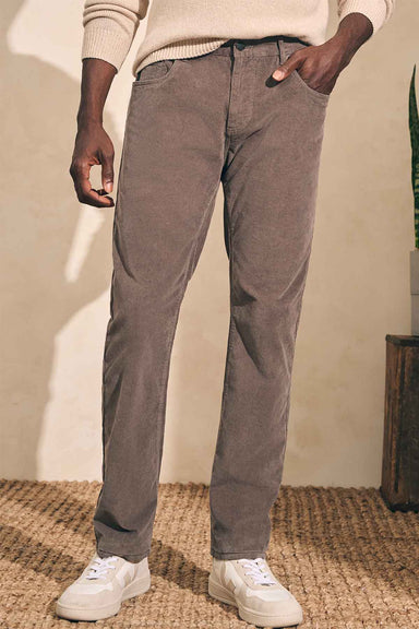 Faherty - Stretch Corduroy 5 Pocket Pant - Rugged Grey - Front