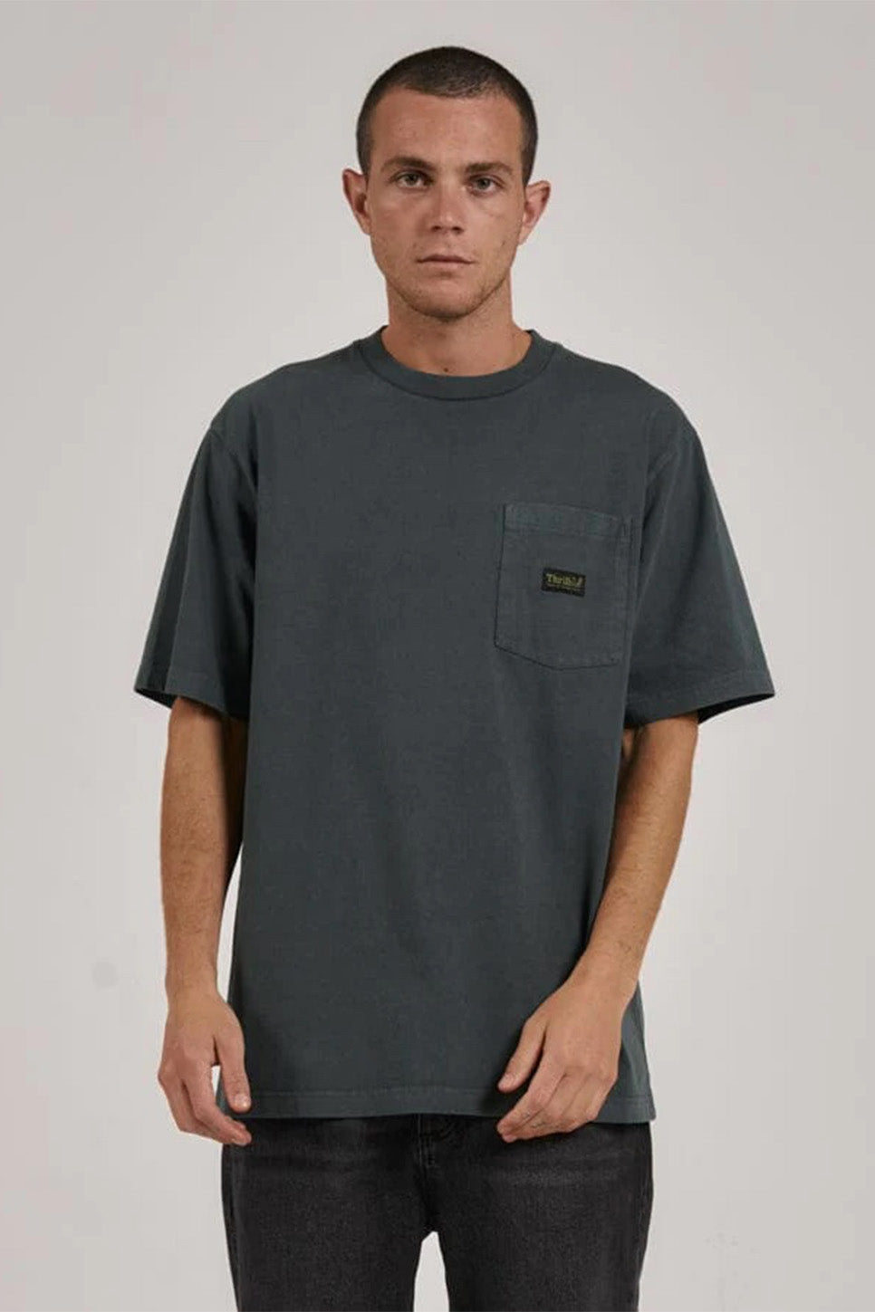 Thrills - Union Oversize Fit Pkt Tee - Spruce - Front