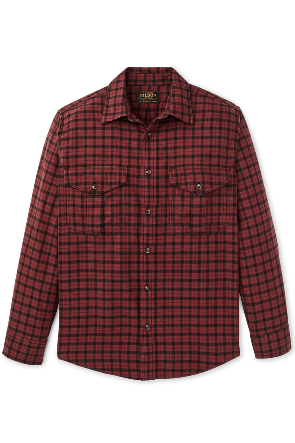 Filson - Lightweight Alaskan Guide Shirt - Port/Black Plaid - Flatlay
