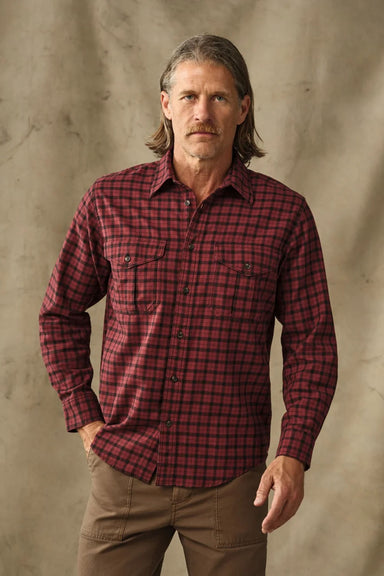 Filson - Lightweight Alaskan Guide Shirt - Port/Black Plaid - Model Front