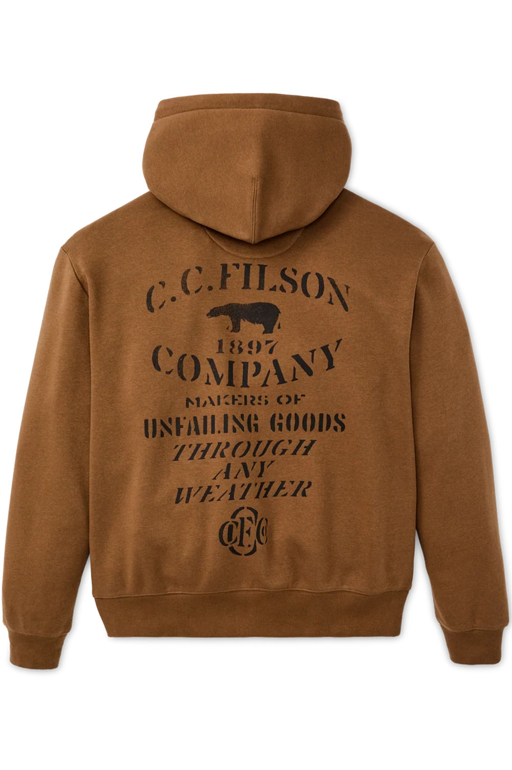 Filson - Stencil Graphic Hoodie - Whiskey - Flatlay Back