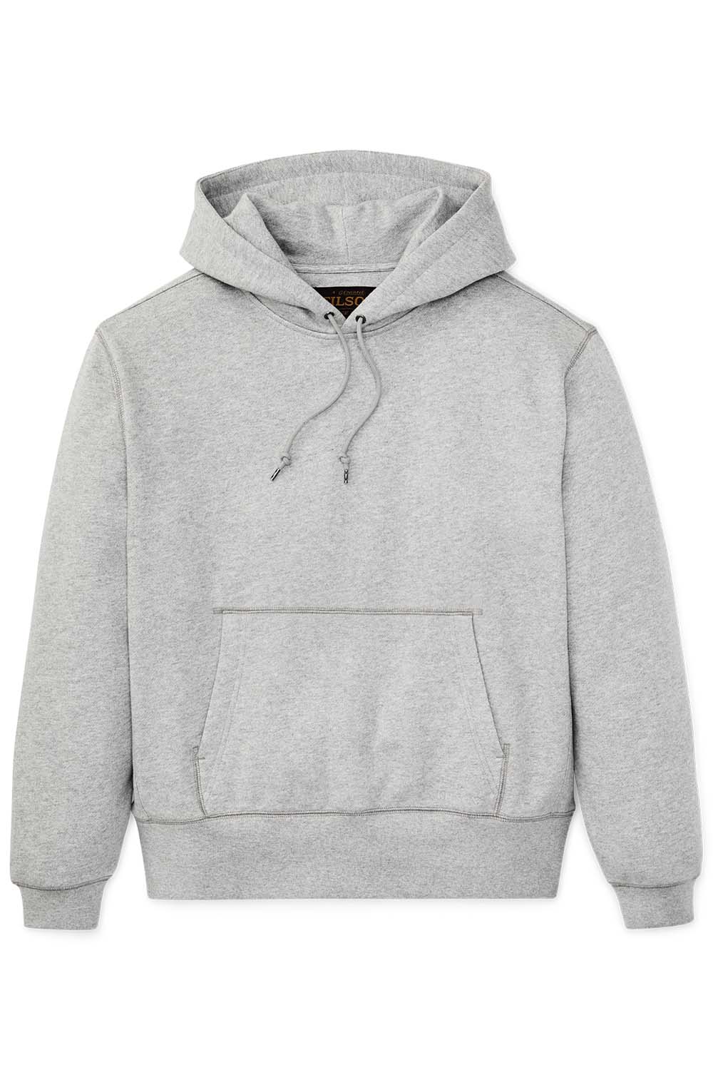 filson 14oz heritage fleece hoodie gray heather flatlay