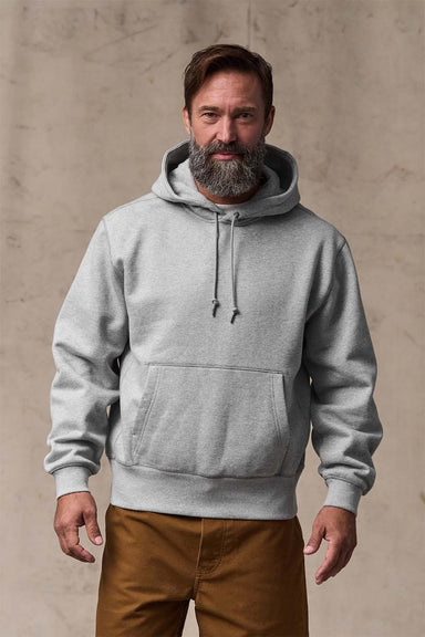 filson 14oz heritage fleece hoodie gray heather front