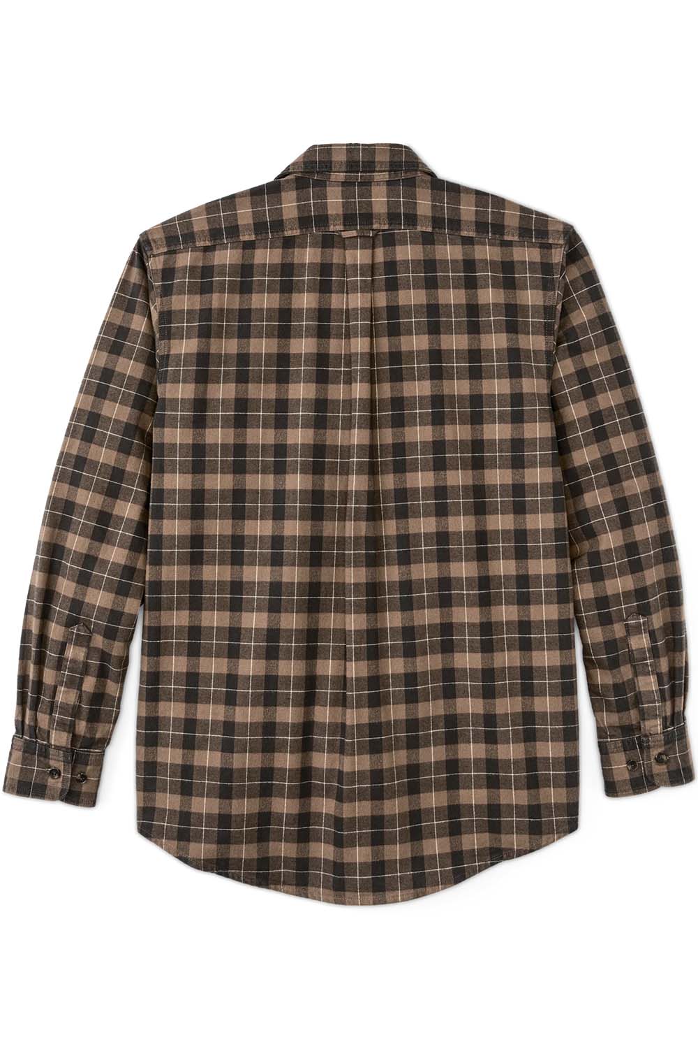 filson alaskan guide shirt light brown peat multi plaid back