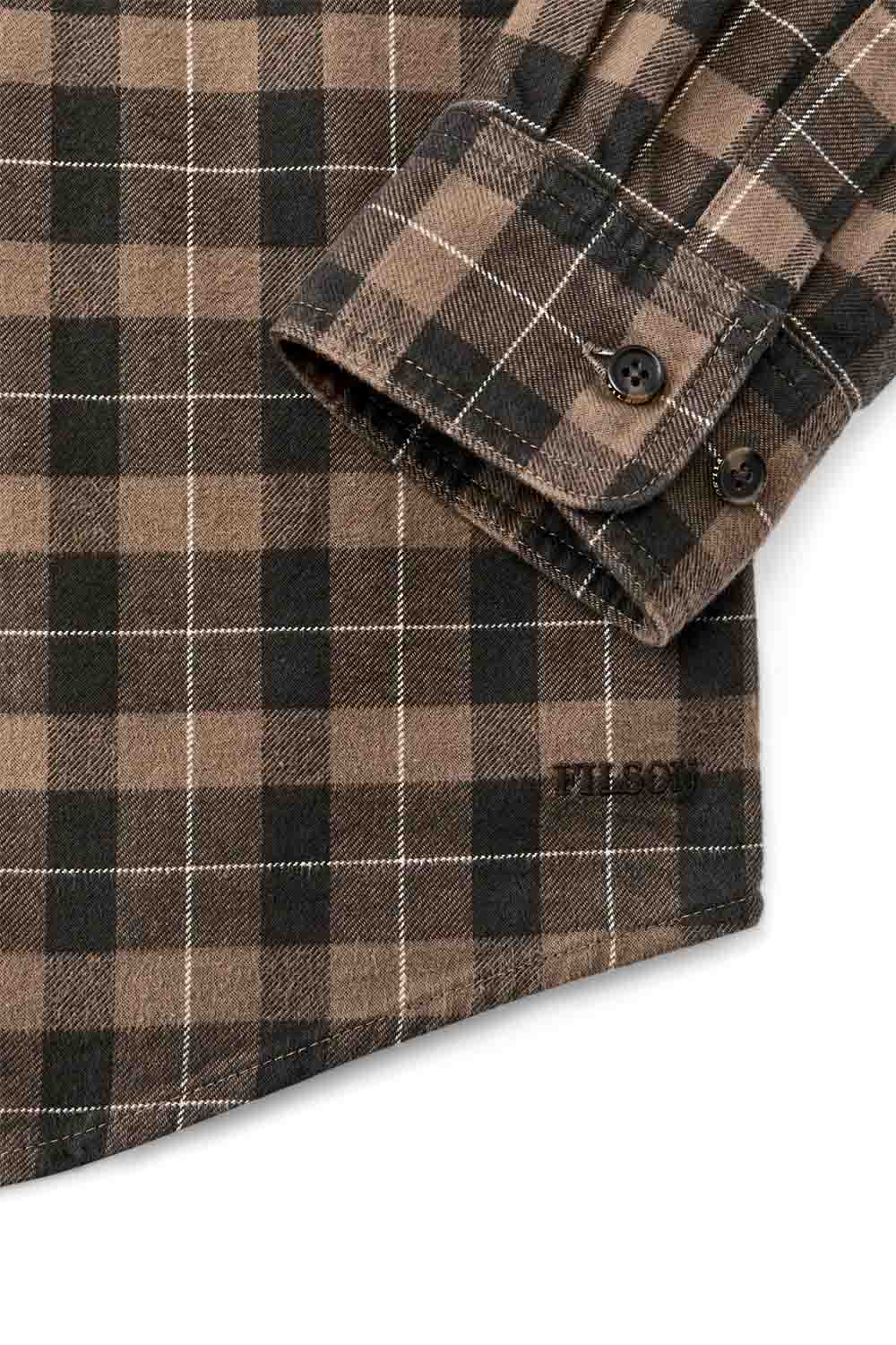 filson alaskan guide shirt light brown peat multi plaid detail
