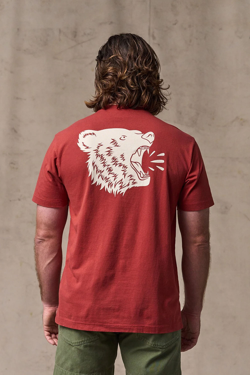 filson bear graphic tshirt chili oil back