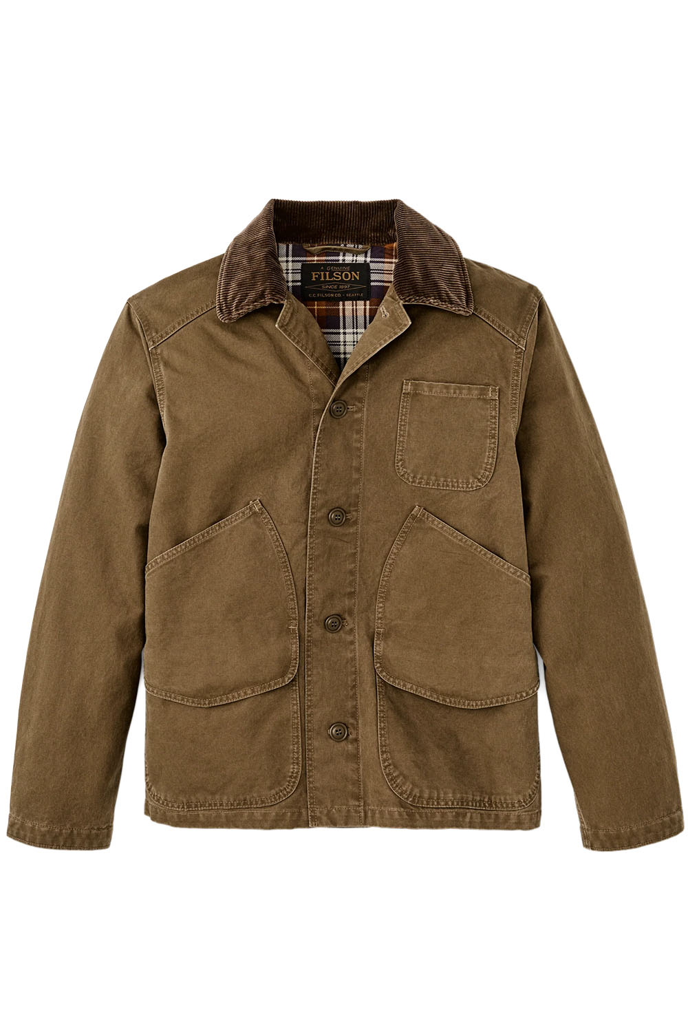 filson canvas outfitter jacket kangaroo flatlay