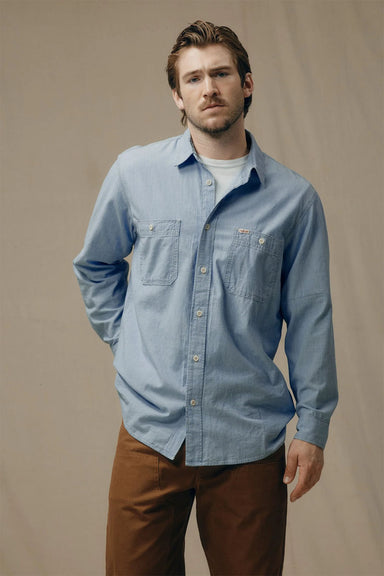 filson chambray cpo shirt light indigo front