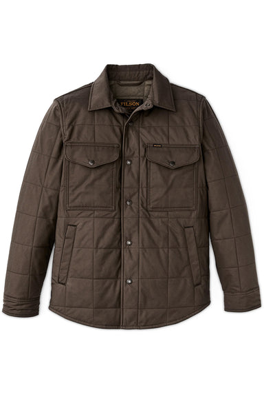 filson cover cloth quilted jac shirt slate black flatlay