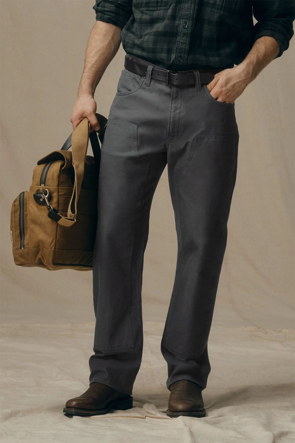 filson dry tin double front pant raven front