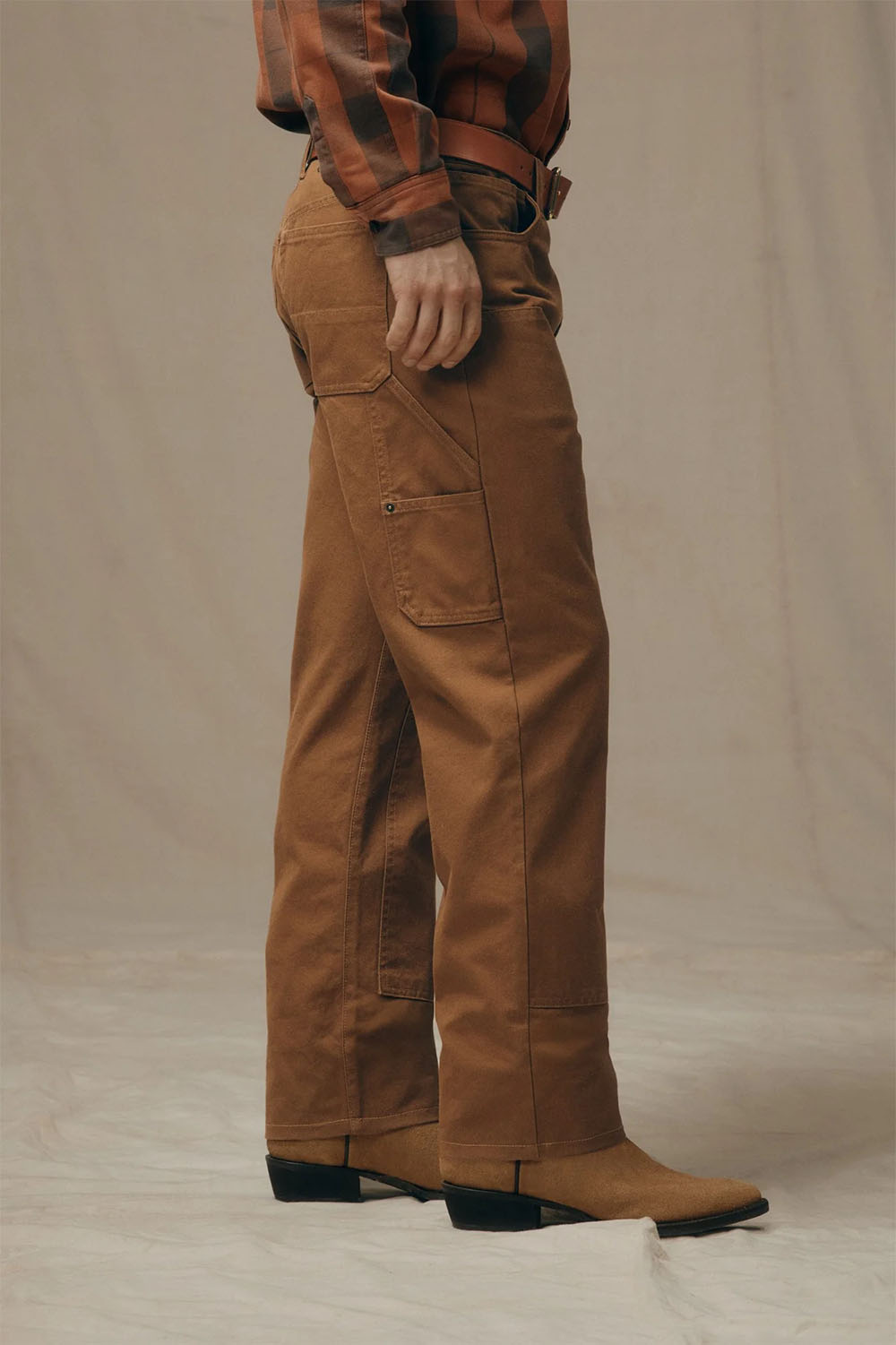 filson dry tin double front pant whiskey side