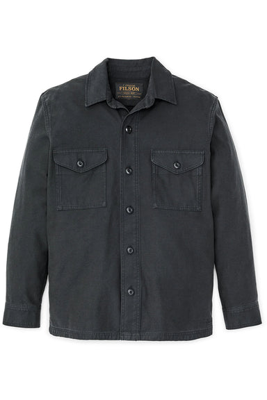 filson field jac shirt washed faded black flatlay