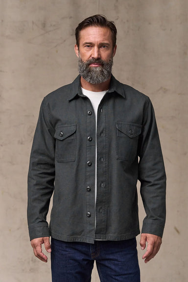 filson field jac shirt washed faded black front