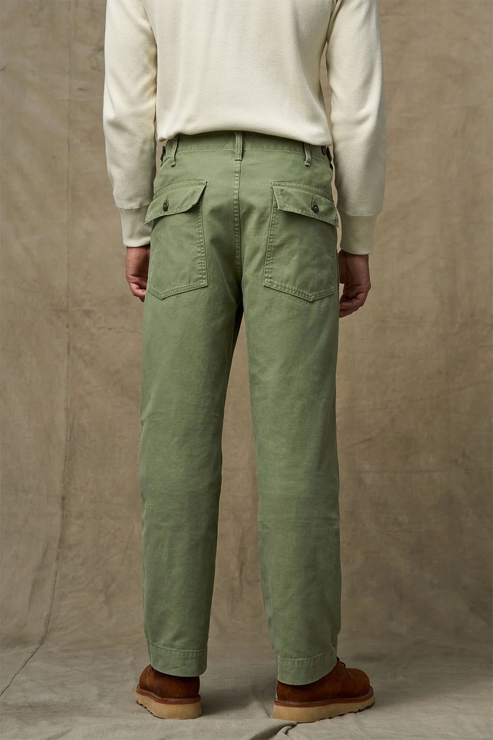 filson field supply pants washed fatigue green back