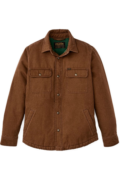filson fleece lined jac shirt brown front