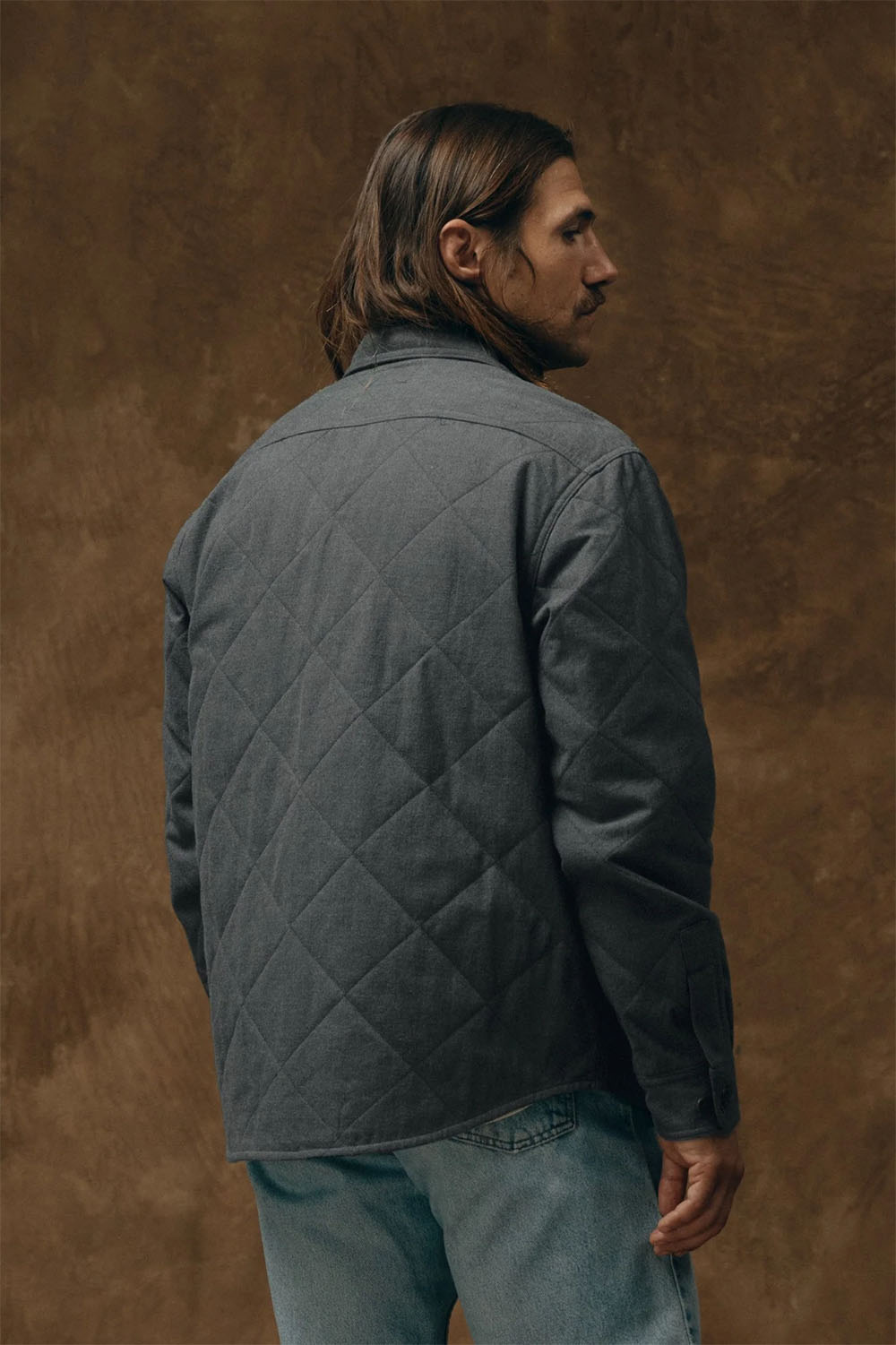 filson insulated flannel shirt charcoal back