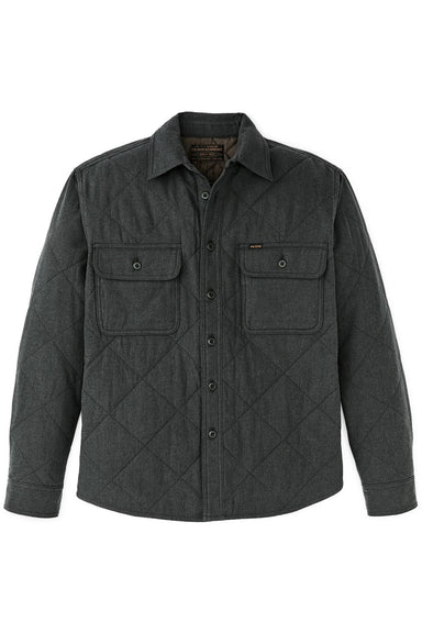 filson insulated flannel shirt charcoal flatlay