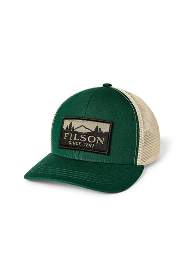 filson logger mesh cap pine brown front