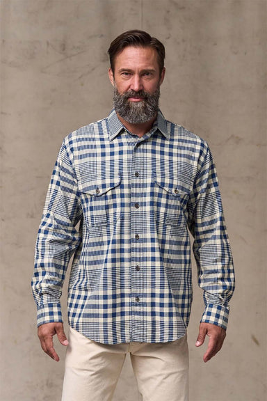 filson lw alaskan guide shirt indigo multi plaid front