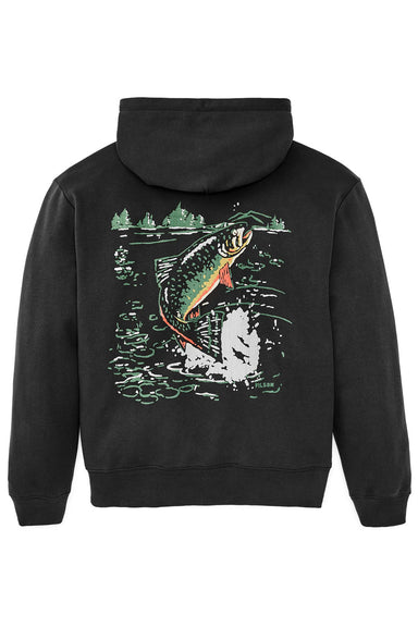 filson trout graphic hoodie faded black flatlay